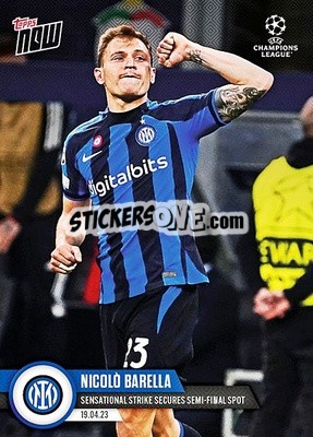 Sticker Nicolo Barella - Now UEFA Champions League 2022-2023 n. 103 - Topps