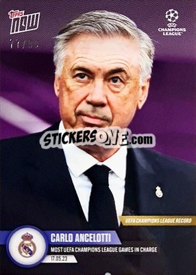 Sticker Carlo Ancelotti - Now UEFA Champions League 2022-2023 n. 115p - Topps