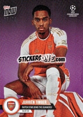 Sticker Jurrien Timber - Now UEFA Champions League 2022-2023 n. 132p - Topps