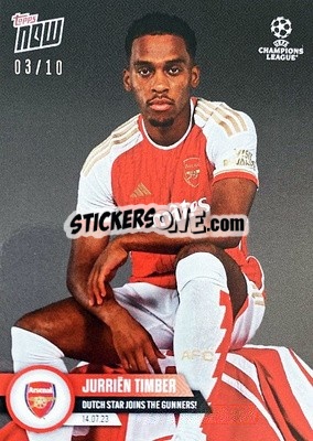 Sticker Jurrien Timber - Now UEFA Champions League 2022-2023 - Topps