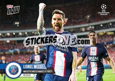 Sticker Lionel Messi - Now UEFA Champions League 2022-2023 - Topps