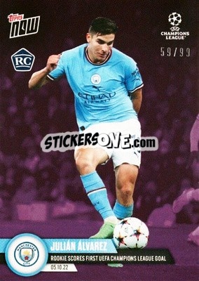 Sticker Julian Alvarez - Now UEFA Champions League 2022-2023 n. 34p - Topps