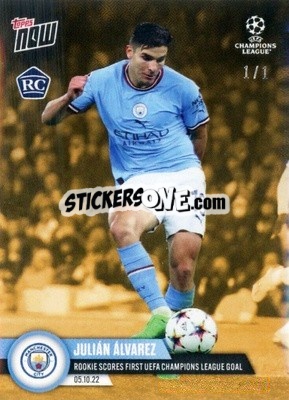 Sticker Julian Alvarez - Now UEFA Champions League 2022-2023 n. 34g - Topps