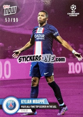 Sticker Kylian Mbappe - Now UEFA Champions League 2022-2023 - Topps