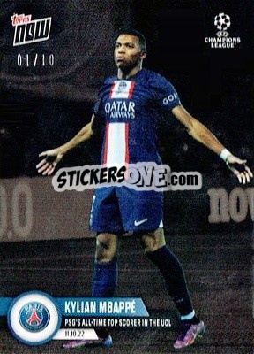 Sticker Kylian Mbappe - Now UEFA Champions League 2022-2023 n. 37b - Topps