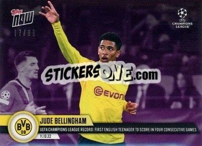 Sticker Jude Bellingham - Now UEFA Champions League 2022-2023 n. 38p - Topps