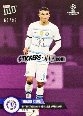 Sticker Thiago Silva - Now UEFA Champions League 2022-2023 n. 40p - Topps