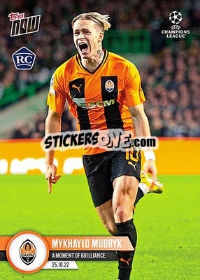 Sticker Mykhaylo Mudryk - Now UEFA Champions League 2022-2023 - Topps