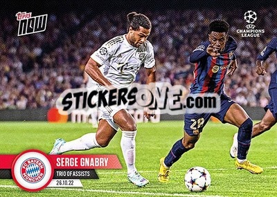 Sticker Serge Gnabry - Now UEFA Champions League 2022-2023 n. 54 - Topps