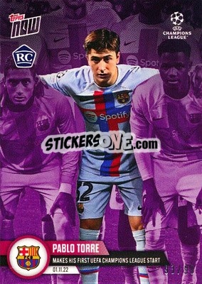 Sticker Pablo Torre - Now UEFA Champions League 2022-2023 n. 58p - Topps