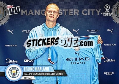 Sticker Erling Haaland - Now UEFA Champions League 2022-2023 n. PS01 - Topps