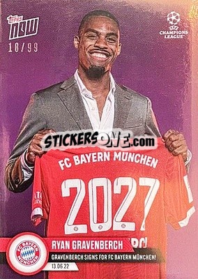 Sticker Ryan Gravenberch - Now UEFA Champions League 2022-2023 - Topps