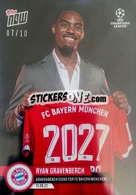 Sticker Ryan Gravenberch - Now UEFA Champions League 2022-2023 n. PS04b - Topps
