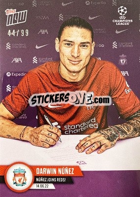 Sticker Darwin Nunez - Now UEFA Champions League 2022-2023 n. PS06p - Topps