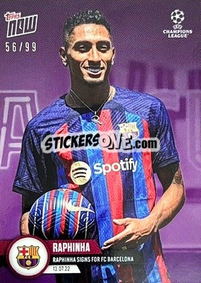 Sticker Raphinha - Now UEFA Champions League 2022-2023 - Topps