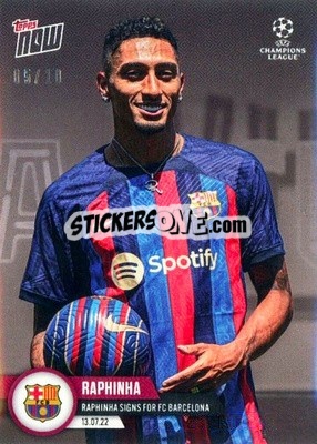 Sticker Raphinha - Now UEFA Champions League 2022-2023 n. PS10b - Topps
