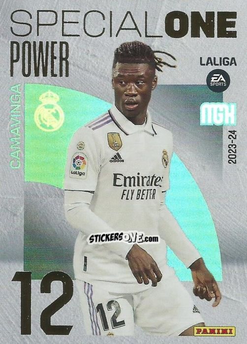 Figurina Camavinga - LaLiga 2023-2024. Megacracks n. 386p - Panini