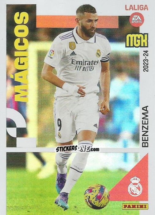 Figurina Benzema - LaLiga 2023-2024. Megacracks n. 433 - Panini