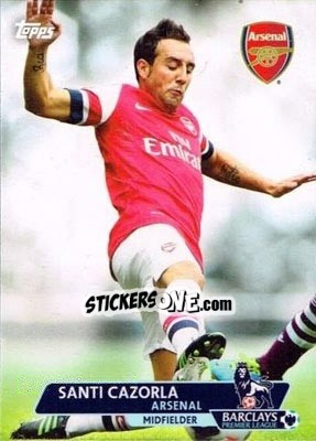 Sticker Santi Cazorla - Premier Gold 2013-2014 n. 3 - Topps