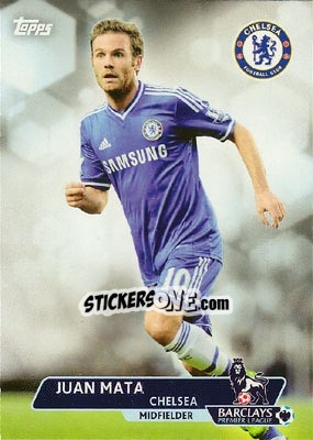 Sticker Juan Mata - Premier Gold 2013-2014 n. 19 - Topps