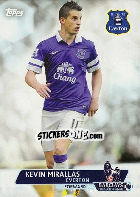Sticker Kevin Mirallas - Premier Gold 2013-2014 n. 30 - Topps