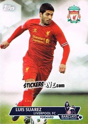 Sticker Luis Suarez - Premier Gold 2013-2014 n. 45 - Topps