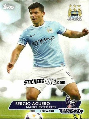 Sticker Sergio Aguero - Premier Gold 2013-2014 n. 50 - Topps