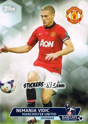 Sticker Nemanja Vidic - Premier Gold 2013-2014 n. 52 - Topps