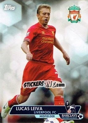 Sticker Lucas Leiva - Premier Gold 2013-2014 n. 142 - Topps