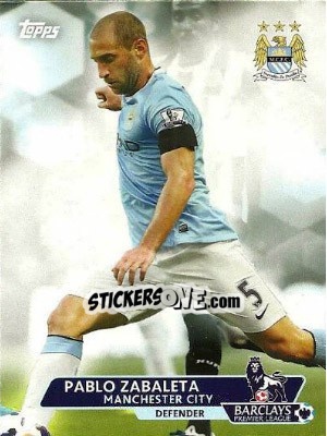 Sticker Pablo Zabaleta - Premier Gold 2013-2014 n. 146 - Topps