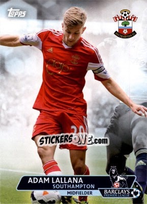 Sticker Adam Lallana - Premier Gold 2013-2014 n. 168 - Topps