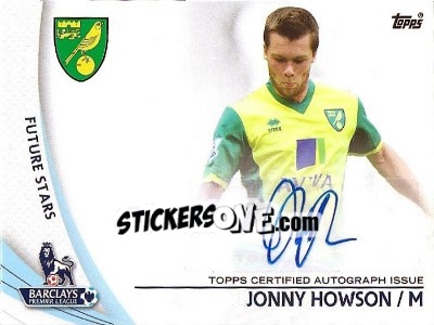 Sticker Jonny Howson - Premier Gold 2013-2014 n. SP-JHO - Topps