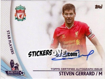 Sticker Steven Gerrard - Premier Gold 2013-2014 n. SP-SG - Topps