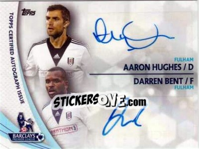 Sticker Aaron Hughes / Darren Bent - Premier Gold 2013-2014 n. DA-AH - Topps