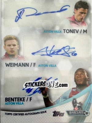 Sticker Aleksandar Tonev / Andreas Weimann / Christian Benteke - Premier Gold 2013-2014 n. TA-AT - Topps