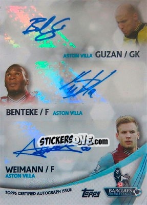 Sticker Christian Benteke / Andreas Weimann / Brad Guzan - Premier Gold 2013-2014 n. TA-BG - Topps