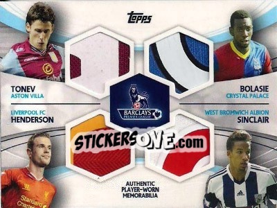 Sticker Scott Sinclair / Yannick Bolasie / Jordan Henderson / Aleksandar Tonev - Premier Gold 2013-2014 n. QR-AT - Topps