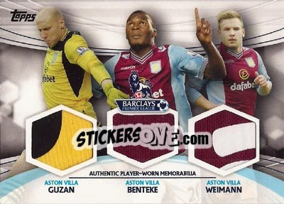 Sticker Christian Benteke / Brad Guzan / Andreas Weimann - Premier Gold 2013-2014 n. TR-BG - Topps