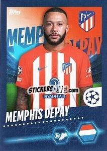 Sticker Memphis Depay - UEFA Champions League 2023-2024
 n. 82 - Topps
