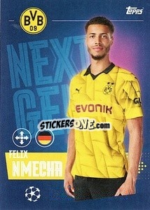 Sticker Felix Nmecha (Next Gen) - UEFA Champions League 2023-2024
 n. 102 - Topps