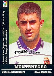 Sticker Montenegro (R Zaragoza) - Liga Spagnola 2000-2001 n. UF14 - Panini