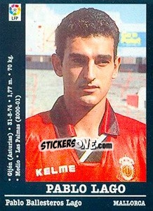 Cromo Pablo Lago (Mallorca) - Liga Spagnola 2000-2001 - Panini