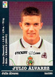 Sticker Julio Álvarez (Racing) - Liga Spagnola 2000-2001 n. UF60 - Panini