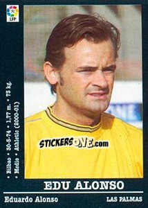 Sticker Edu Alonso (Las Palmas) - Liga Spagnola 2000-2001 - Panini