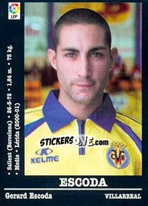 Cromo Escoda (Villarreal) - Liga Spagnola 2000-2001 - Panini
