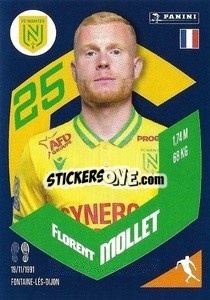 Sticker Florent Mollet - Foot 2023-2024
 n. 289 - Panini