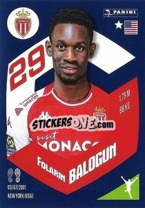 Sticker Folarin Balogun - Foot 2023-2024
 n. 249 - Panini