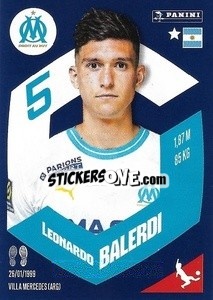 Sticker Leonardo Balerdi - Foot 2023-2024
 n. 192 - Panini