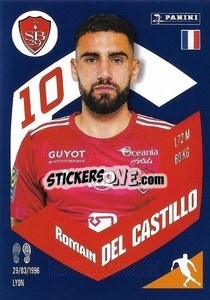 Sticker Romain Del Castillo - Foot 2023-2024
 n. 33 - Panini
