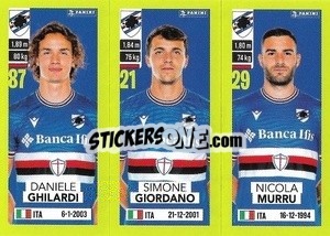 Sticker Daniele Ghilardi / Simone Giordano / Nicola Murru - Calciatori 2023-2024
 - Panini